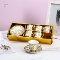 Ensemble de tasses à café européennes créatives de luxe, tasse à café réutilisable pour le bureau et la maison, ensemble cadeau de 12 pièces