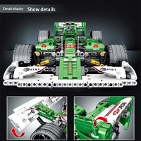 Modèle MOC Technologie et Machinerie 023008 Voiture de Course Blocs de Construction à Assembler pour Enfants Jouet Modèle de Voiture Stéréo
