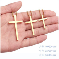 Collier Croix en Acier Inoxydable Or Argent Noir Simple et Tendance avec Pendentif Croix Chrétienne Jésus pour Hommes