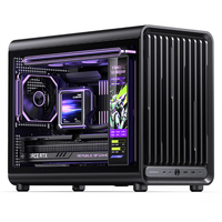 Boîtier PC de jeu Jonsbo D33 Micro-ATX, tour refroidie par eau, panneau latéral en verre, alimentation à branchement arrière, en acier, design discret