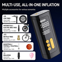 Gonfleur de pneus portable 7,4 V avec manomètre numérique, pompe à air ABS monocylindre pour produits gonflables