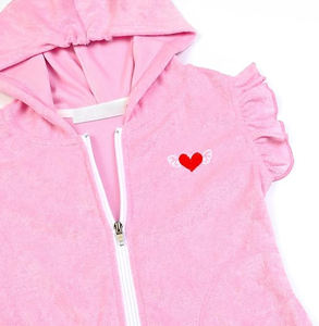 Maillot <span class=keywords><strong>de</strong></span> bain pour enfants, taille plus, couvre-maillot pour filles, couvre-maillot en tissu éponge à capuche, fermeture éclair, tissu éponge avec imprimé sur le thème <span class=keywords><strong>de</strong></span> l'amour - Product Image 3