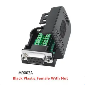 Conector Db9 D-SUB 9 Pin Pria Wanita Plug RS232 Kabel RS232 Terminal Breakout Tanpa Solder Db9 Konektor Perempuan