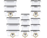Le plus récent Transparent 16 Pack Cuisine Réfrigérateur Organisateur Design Moderne PP Conteneurs De Stockage Des Aliments Couvercle Pas Cher Prix Empilable Bin Ensemble