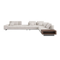 Canapé d'angle minimaliste de style italien, design de luxe léger pour villa, canapé en tissu pour salon, meubles de salon
