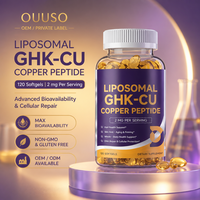 OUUSO OEM Marque Privée Gélules LIPOSOMALES GHK-CU 120 unités Complément Alimentaire 24 Mois pour la Santé des Cheveux, de la Peau, Anti-Âge et Antioxydant