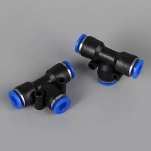 Pu Pipe Outer Dia 8mm Tee Type Plastic 3 Hole Tee Tube Connector Mist Nozzle With Tee Connector Fittings
