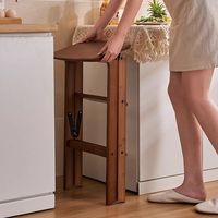 Tabouret pliant en bois à 3 niveaux, échelle en bambou antidérapante et anti-basculement, tabouret de cuisine, tabouret multifonctionnel pour la maison, design moderne