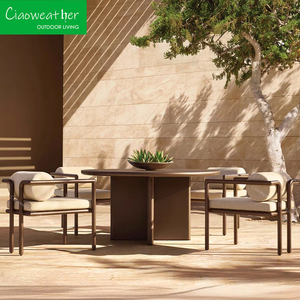 Patio Muebles de madera Muebles de jardín Juego de comedor <span class=keywords><strong>Villa</strong></span> de madera maciza Sillón de comedor de teca Silla lateral de madera - Product Image 4