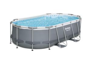 Bestway 56622 Outdoor Power Steel Oval sobre el suelo PVC marco piscina incluye 530gal filtro bomba escalera <span class=keywords><strong>ChemConnect</strong></span> <span class=keywords><strong>dispensador</strong></span> - Product Image 3