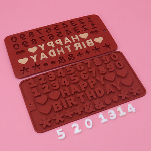 Molde de Silicona para <span class=keywords><strong>Chocolate</strong></span> con Letras en Inglés de Feliz Cumpleaños, Juego de Utensilios para Hornear Caseros Ecológicos - Product Image 5