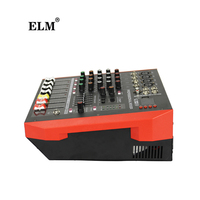 Table de mixage audio ELM ELM402D 250W 4 canaux compacte avec interface et égaliseur pour scène et karaoké