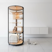 Villa pour chat de luxe, grande, intégrée et fermée, avec toilettes, multifonctionnelle, maison d'intérieur pour animaux, forme florale, élégante, meuble de salon