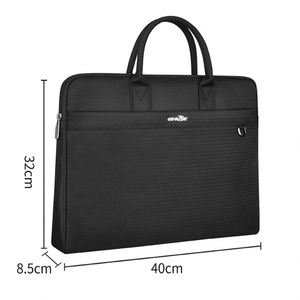 Custom Waterproof Document Organizer Conference Bags with Zipper PU <b>Leather</b> Laptop Bag 15.6 Inch <b>Briefcase</b> Storage Meeting File - Product Image 2