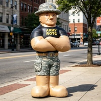 Mascotte gonflable géante personnalisée de 3 m (10 pi) en forme d'homme debout, personnage robuste avec chapeau et pantalon verts pour exposition extérieure, événement, défilé