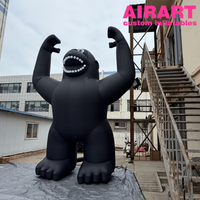 Ballon en PVC noir en forme de gorille pour la décoration d'événements en plein air, mascotte de gorille gonflable pour les idées de fêtes de carnaval