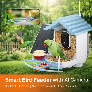 Mangeoire à oiseaux solaire intelligente avec caméra HD, reconnaissance IA, vision nocturne, étanche, mangeoire automatique pour l'observation des oiseaux - Product Image 1
