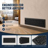 Grille d'aération en fer réglable 4*14 de haute qualité, motif chinois, pour plancher, intégrée dans un meuble en bois pour gîte