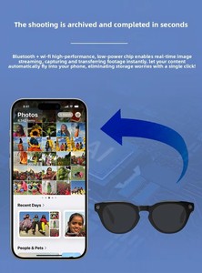 Lentes Inteligentes V03-T6 con Cámara HD de 800W, Resistentes al Agua IPX5/IP67, Control por Voz para Traducción de Imágenes y Videollamadas - Product Image 6