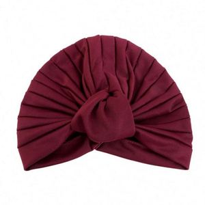Vente en gros d'accessoires de mode pour cheveux avec logo personnalisé, turbans de couleur unie en POLYESTER SPANDEX, grand nœud, foulard musulman pour femmes, toutes saisons - Product Image 5