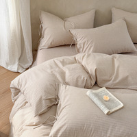 Parure de lit en coton lavé et lin, style européen, certifiée Oeko-Tex, jacquard teint en fil, plusieurs tailles (SB, QB, KB) pour la décoration de chambre