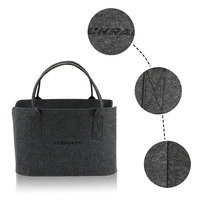 Sac de rangement en feutre recyclé écologique Tone Emboss Charcoal, vente en gros, logo personnalisé, directement de l'usine, bac organisateur