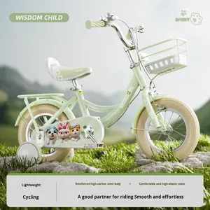<span class=keywords><strong>Bicicletta</strong></span> per Bambini Nuovo Stile per Ragazze <span class=keywords><strong>3</strong></span>+ <span class=keywords><strong>Anni</strong></span> 12 14 16 18 Pollici <span class=keywords><strong>Bicicletta</strong></span> a 2 Ruote in Acciaio ad Alto Tenore di Carbonio con Telaio e Cestino Anteriore - Product Image 5