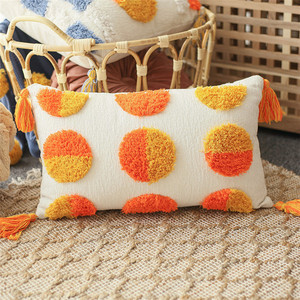 Hot Sale Marok kanis cher Stil Ethnische bunte handgemachte Quaste Sofa Hotel 18x18 Tufted Kissen bezug // - Product Image 5