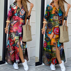 Vestido Camisero Largo Para Mujer 2025 - De Algodón Y Lino, Hasta La Rodilla, Con Botones | Vestido Cómodo Y Transpirable Para Verano