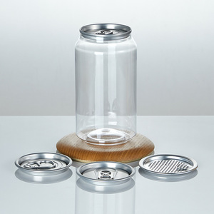 Ventes en gros de canettes en plastique personnalisées avec logo, gobelets transparents en PET pour thé au lait, bouteilles vides scellées, canettes pour <span class=keywords><strong>eau</strong></span> gazeuse, jus de fruits, boissons - Product Image 3
