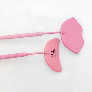 Eyelash Makeup <b>Mirror</b> with Long Handle <b>Moon</b> Lip Shape Design 3X Magnification Stainless Steel Custom Color - Product Image 6