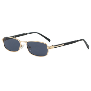 Gafas de Sol Metálicas de Alta Calidad, Montura Dorada, Rectangulares, Estilo Moderno, Lentes de PC con Protección UV400 Anti-Reflejante, para Hombre y Mujer - Product Image 1