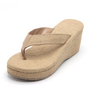 Sandalias <span class=keywords><strong>de</strong></span> yute informales <span class=keywords><strong>de</strong></span> tacón alto para <span class=keywords><strong>mujer</strong></span>, <span class=keywords><strong>chanclas</strong></span> con plataforma Isla <span class=keywords><strong>de</strong></span> cuña, Tanga <span class=keywords><strong>de</strong></span> lino, para playa, Verano - Product Image 2