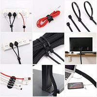 Clips de gestion de câbles FC-40 3M en nylon noir rectangulaires autocollants pour la fixation des câbles