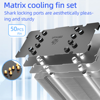 COOLMOON Penjualan Langsung Kipas CPU Intel AMD P600 6 Heatpipe TDP195W OEM Komputer Custom Heatsink Pendingin CPU Tembaga untuk PC