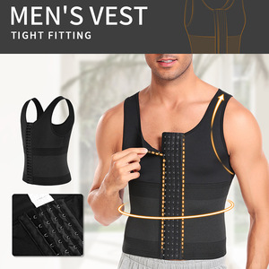 Camiseta Moldeadora de Compresión <span class=keywords><strong>con</strong></span> Ganchos para Hombre, Transpirable, para Pecho y Abdomen, Chaleco Térmico, Prenda Moldeadora - Product Image 2