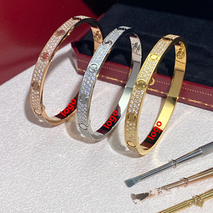 High Quality Women Mens Designer 18k Gold Plated Jewelry Diamond Bracelets <strong>Love</strong> <strong>Bangles</strong> With Screwdriver - Product Image 4
