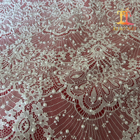Nouvel arrivage : Tissu en dentelle de tulle brodé fantaisie en nylon chimique écologique, style français, perlé, pour mariée XM-FL0261