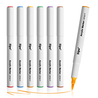 Ensemble de papeterie Sipa SP2017 pour dessin et gribouillage DIY, encre acrylique aux couleurs assorties, marqueurs acryliques certifiés EN71, pinceaux