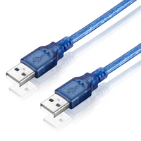 Cable de Datos USB 2.0 Tipo A Macho a USB 2.0 Tipo A Macho para Disco Duro de PC, Doble Blindaje (Lámina + Trenzado) 30cm 50cm