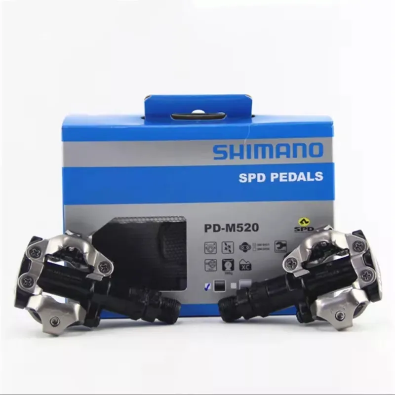 Shimano PD M520 PDM540クリップルSPDペダルMTB自転車レーシングマウンテンバイクパーツShimanoオリジナル純正バイクアクセサリー