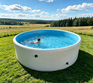 Piscine hors sol gonflable ronde DWF Drop Stitch résistante aux UV pour villa et jardin avec pompe filtrante, personnalisable OEM - Product Image 1