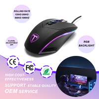 Souris de jeu filaire rétroéclairée RVB personnalisée pour PC portable Haute résolution 2,4 GHz + BT Interface USB Orientation main droite