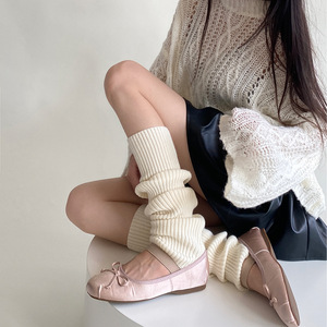 Calze a maglia in lana a tinta unita sopra il ginocchio, stile giapponese, calze al polpaccio, calde per autunno inverno, coprigambe JK, semplici e versatili - Product Image 4