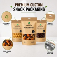 Kraftpapieren staande pouch voor gedroogd fruit, noten, biologisch afbreekbare heatseal zak, Doypack, Mylar zak, verpakkingszak met venster