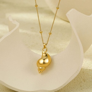 สร้อยคอจี้รูปเปลือกหอยสแตนเลสสตีล ดีไซน์โดดเด่นสำหรับฤดูร้อนจาก ZYO Custom Jewelry สไตล์มหาสมุทรสุดอินเทรนด์ เหมาะสำหรับวันหยุดและแฟชั่น - Product Image 3