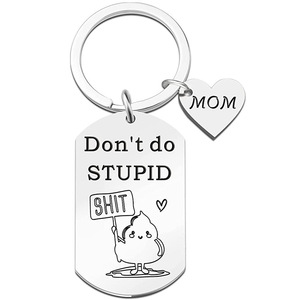 <span class=keywords><strong>2022</strong></span> nouveau acier inoxydable dessin animé décapsuleur porte-clés écologique ne <span class=keywords><strong>pas</strong></span> faire stupide pendentif collier fête des mères cadeau - Product Image 5