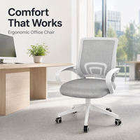 Chaise de bureau ergonomique moderne en maille, dossier haut, appui-tête réglable, soutien lombaire pour bureau à domicile et salon