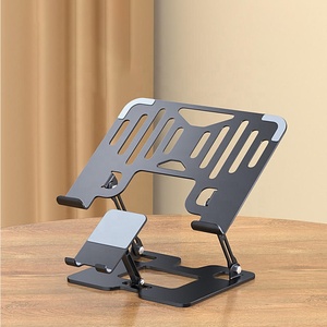 Support de refroidissement pliable en acier au carbone pour ordinateur portable et téléphone portable, avec ventilateur silencieux, pour gaming et rehaussement, refroidissement par air - Product Image 1