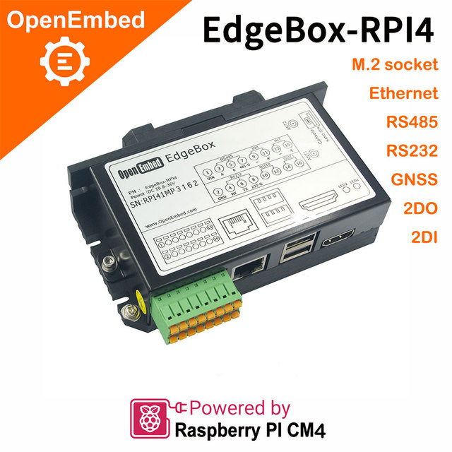 Edgebox PLC Programmable Controller IOT Gateway Ethernet RS485 Python Raspberry Pi Wifi Lora 4G LTE PLC Controller